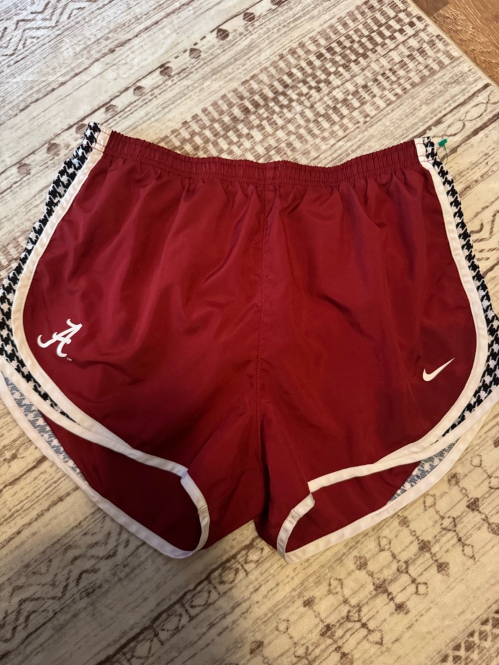 Nike Women's Crimson Athletic Shorts with White Trim